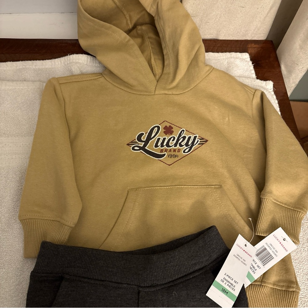 Lucky Brand Kids' Tan and Black Jogger Set